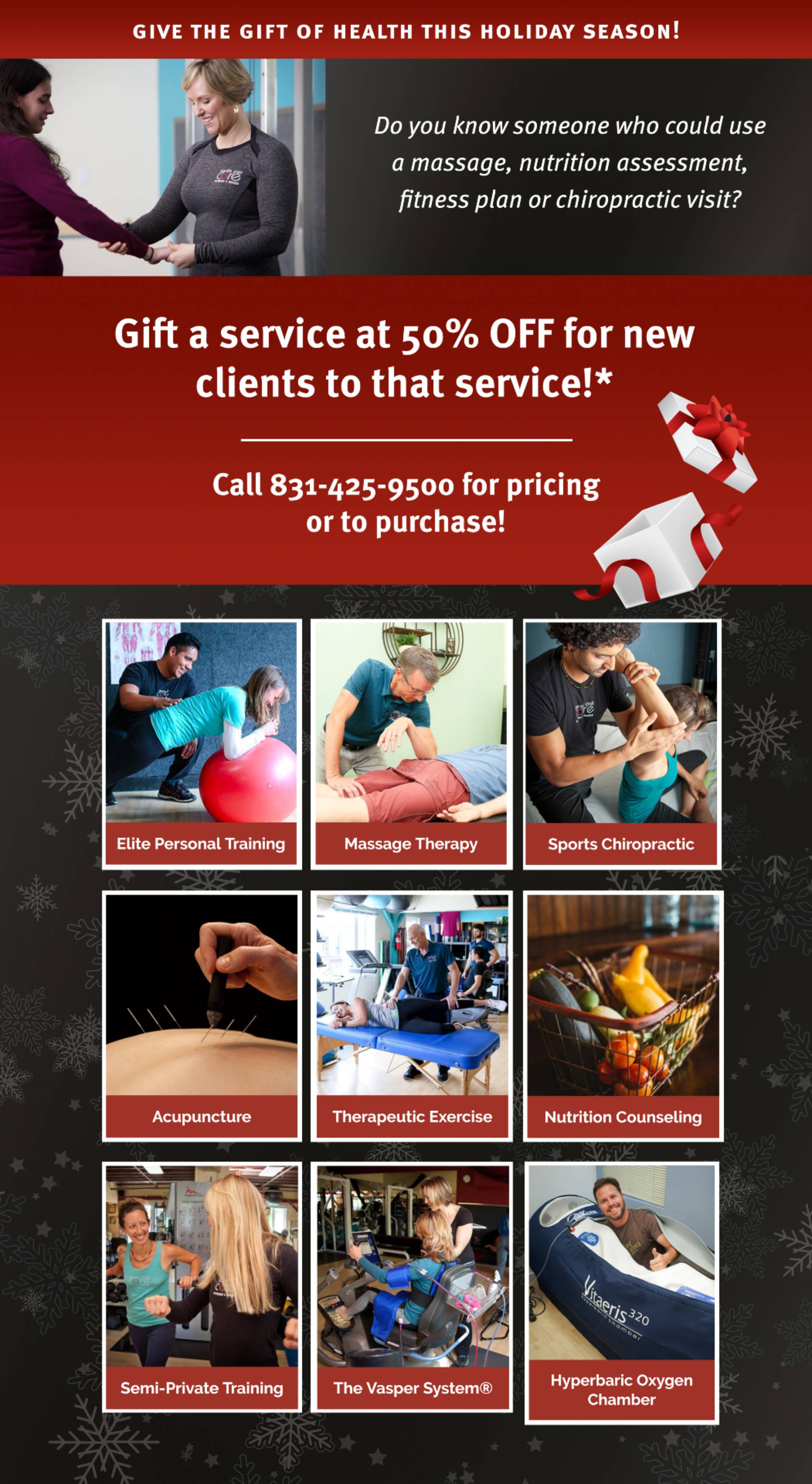 50% off when you gift a service to a new client to that service!