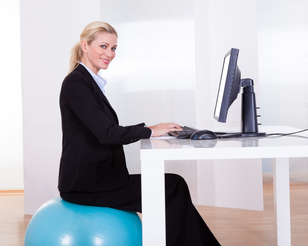 desk exercise ball computer ergonomics