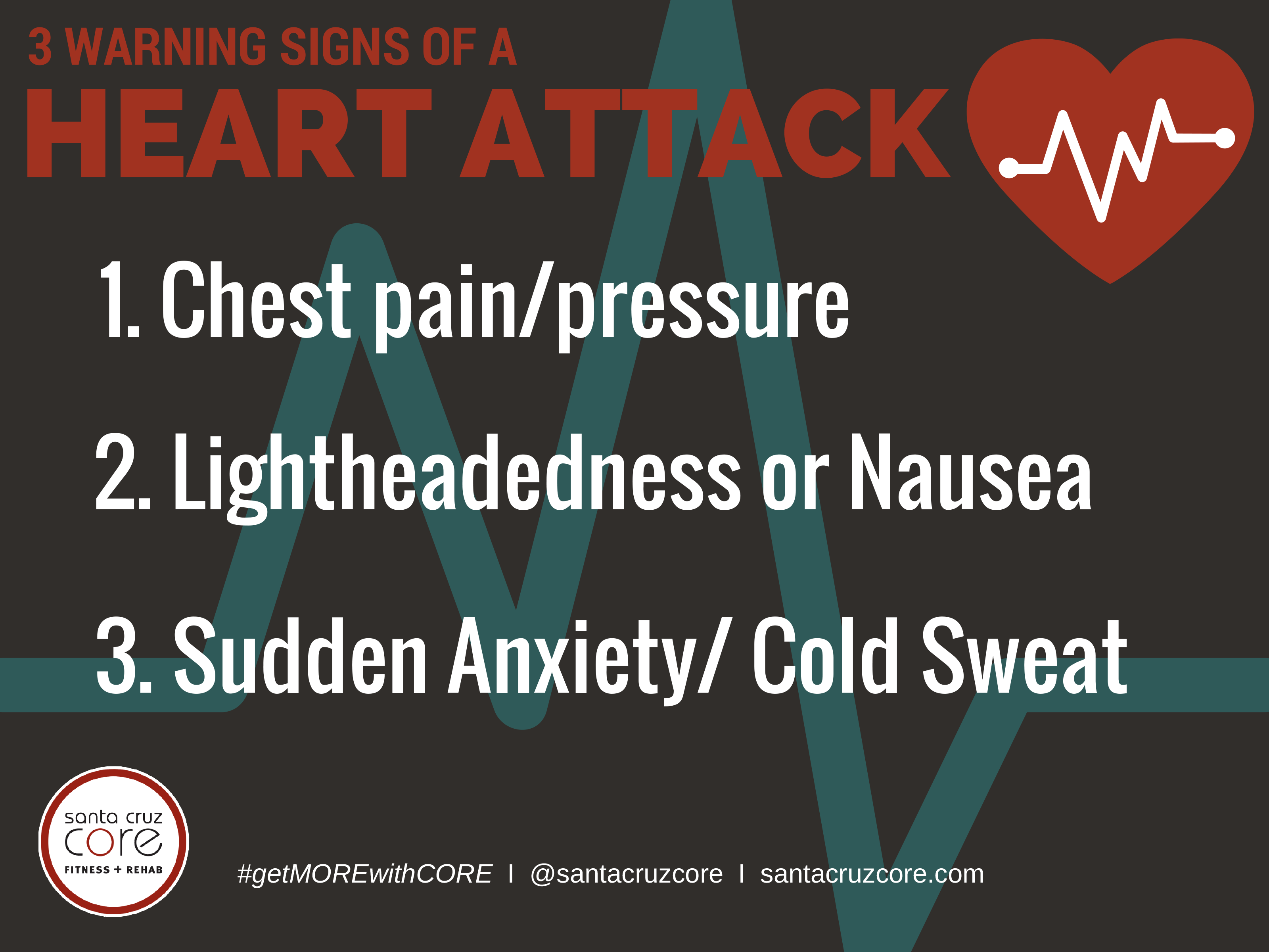 Warning Signs Of A Heart Attack Santa Cruz CORE Fitness Rehab