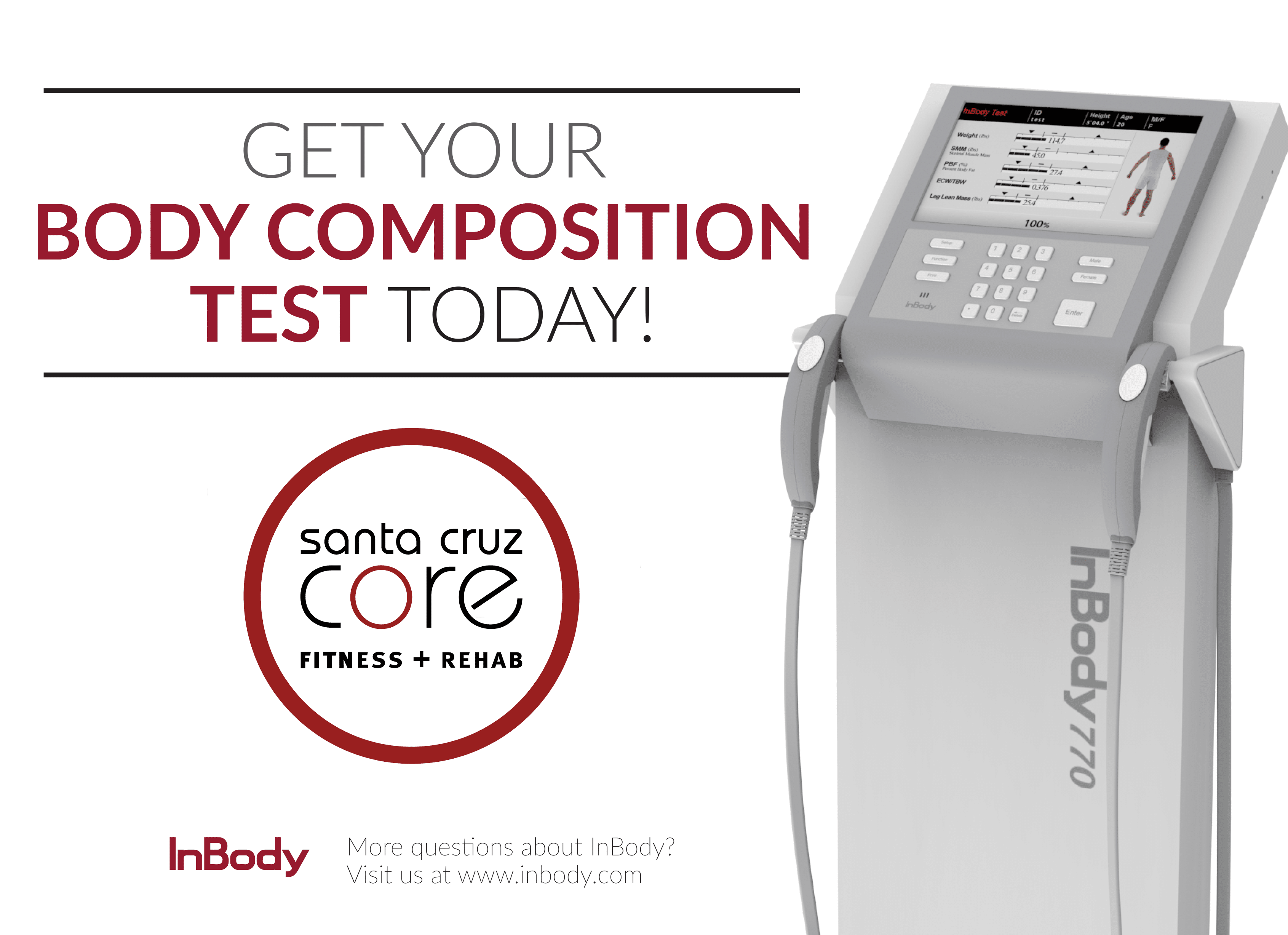 Get your body composition test and fitness assessment from Santa Cruz Core today!